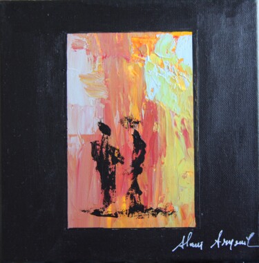 Painting titled "LES PASSANTES  N° 6" by Alain Arnouil, Original Artwork, Acrylic Mounted on Wood Stretcher frame