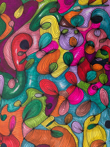 Viva Magenta large print on canvas limited edition Рисунок под названием "Viva Magenta large…" - Elena Polak, Подлинное произведение искусства, Цифровая печать