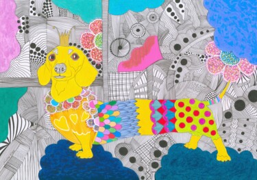 图画 标题为“Tecky” 由Virginie Dorseuil, 原创艺术品, 墨