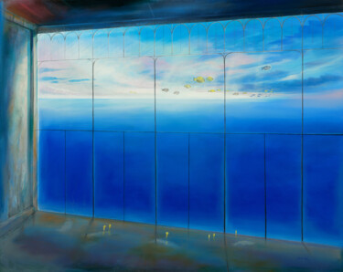 Painting titled "Luftschau / air view" by Silvian Sternhagel, Original Artwork, Oil