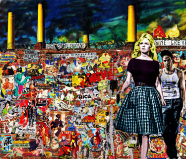 Digitale Kunst mit dem Titel "Usine en rêve" von Jean Pierre Rizzo, Original-Kunstwerk, Digitale Malerei