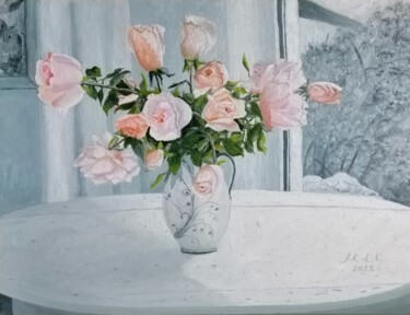 Peinture intitulée "Buchet de toamna" par Cezara Livia Mihaila, Œuvre d'art originale, Huile Monté sur Châssis en bois