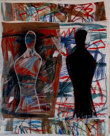 Painting titled "Ombre et silhouette" by Alexandre Pons, Original Artwork, Acrylic Mounted on Wood Stretcher frame