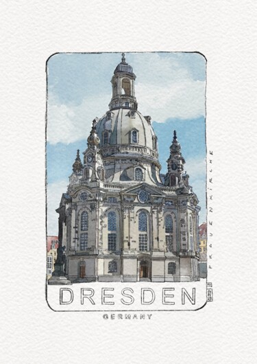 Peinture intitulée "Église Notre Dame d…" par Rachel Loeffler, Œuvre d'art originale, Aquarelle