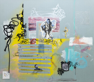 OBSERVING THE OBSERVER WHEN THE EFFECT OF PAID JOY IS IN EFT Malerei mit dem Titel "OBSERVING THE OBSER…" von Nikita Nef, Original-Kunstwerk, Marker Auf Plexiglas montiert