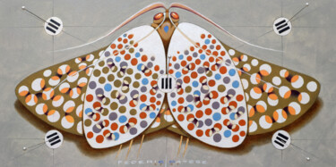 绘画 标题为“Chromatic butterfly…” 由Federico Cortese, 原创艺术品, 油 安装在木板上