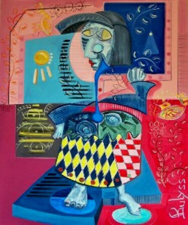 绘画 标题为“La Dame de pique” 由Marc Bulyss, 原创艺术品, 油