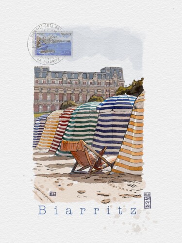 Peinture intitulée "Aquarelle les tente…" par Rachel Loeffler, Œuvre d'art originale, Aquarelle