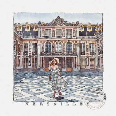 Peinture intitulée "Aquarelles Château…" par Rachel Loeffler, Œuvre d'art originale, Aquarelle