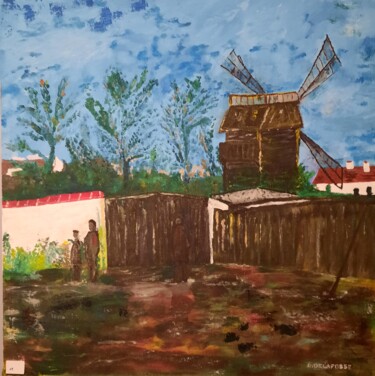 Pintura intitulada "le moulin de la gal…" por Raymond Delafosse, Obras de arte originais, Óleo