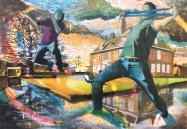 Peinture intitulée "Jdid" par Sánchez Gruffy, Œuvre d'art originale, Huile Monté sur Châssis en bois