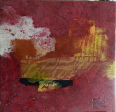 Collages titled "Rêve rouge" by François Grignon, Original Artwork, Collages
