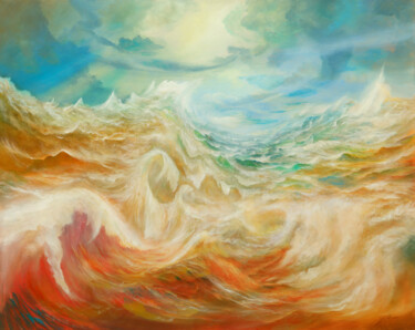 Painting titled "Farbwellen" by Silvian Sternhagel, Original Artwork, Oil