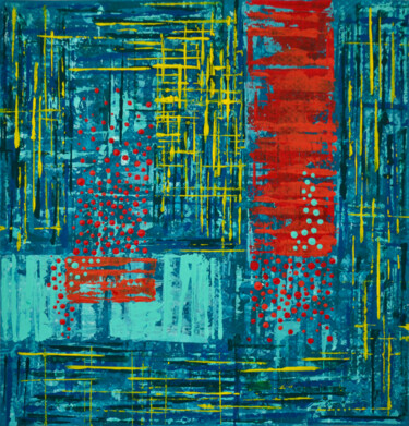 Colorful Spots (061) Painting titled "Colorful Spots (061)" by Sevil Ahmadian, Original Artwork, Acrylic