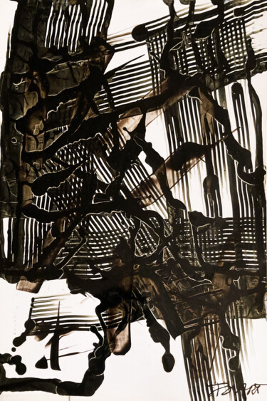 TRAMES N&B Painting titled "TRAMES N&B" by Pierre Olié, Original Artwork, Digital Print
