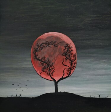 Painting titled "Symbiose" by Jérémy Magnanou (Jemy-Art), Original Artwork, Gouache Mounted on Cardboard