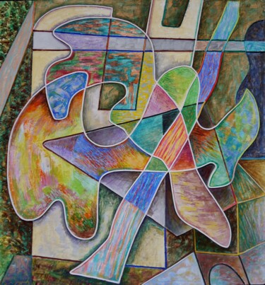Painting titled "Abstraction harmony" by Levan Goglidze, Original Artwork, Acrylic