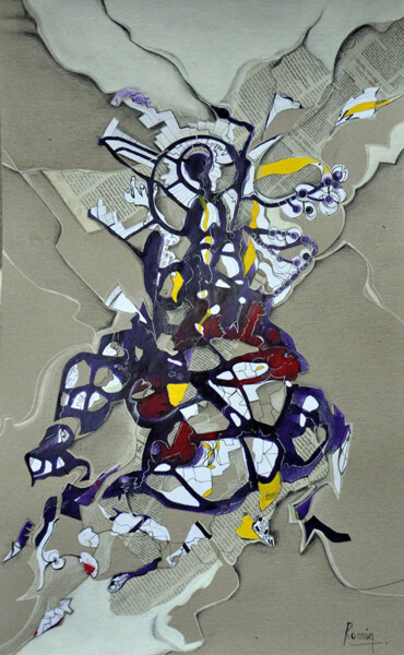 Peinture intitulée "Galactica" par Ronnie, Œuvre d'art originale, Acrylique