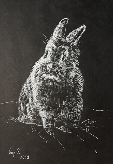 제목이 "SMALL BUNY - small…"인 그림 Alona Vakhmistrova로, 원작, 젤 펜