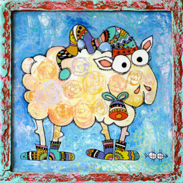 绘画 标题为“Sheep in pajamas” 由Nikita Ostapenco, 原创艺术品, 丙烯