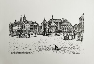 Dessin intitulée "S. Hertogen Bosch.…" par Hanna Chervonna, Œuvre d'art originale, Marqueur