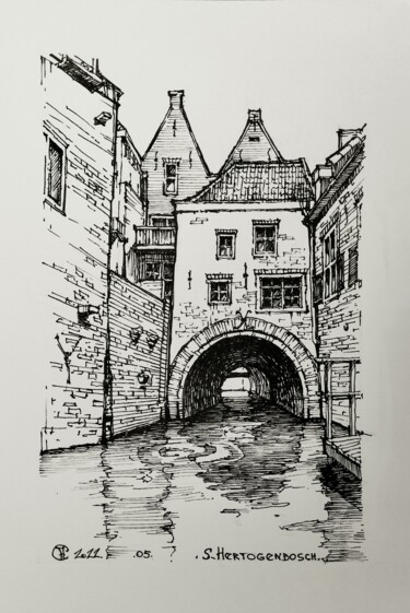 Dessin intitulée "S. Hertogen Bosch. 2" par Hanna Chervonna, Œuvre d'art originale, Marqueur