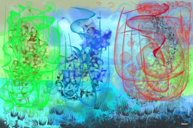 Arts numériques intitulée "Trois Formes" par Marc Bulyss, Œuvre d'art originale, Peinture numérique