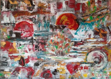 Peinture intitulée "EXPRESSION" par Maryse Houppilliart, Œuvre d'art originale, Huile Monté sur Châssis en bois