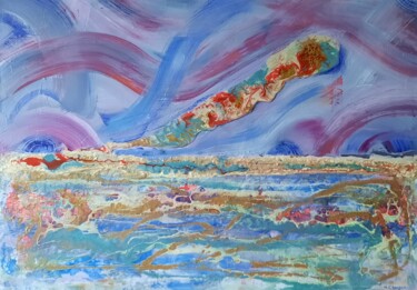 Peinture intitulée "CHEMINS CROISES" par Maryse Houppilliart, Œuvre d'art originale, Huile Monté sur Châssis en bois
