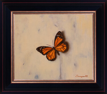 Painting titled "Still life - butter…" by Gevorg Sinanyan, Original Artwork, Oil Mounted on Wood Stretcher frame