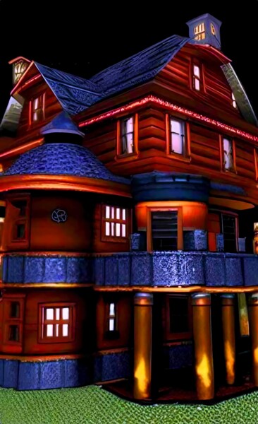 Digital Arts titled "STEAMPUNK HOUSE 2" by Mahesh Tolani, Original Artwork, Digital Painting