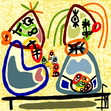 数字艺术 标题为“frère et sœur” 由Franck Vidal, 原创艺术品, 数字油画