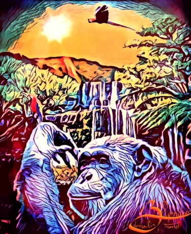 제목이 "Sky"인 디지털 아트 Thomas Blondeau-Dumoulin로, 원작, 2D 디지털 작업