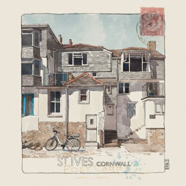 Peinture intitulée "Aquarelle Saint Ive…" par Rachel Loeffler, Œuvre d'art originale, Aquarelle