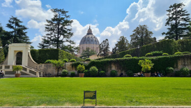 Dome of St. Peter's Basilica viewed from the Vatican gardens Photography titled "Dome of St. Peter's…" by Emaga Travels By Emaga Art, Original Artwork, Digital Photography