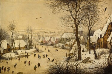 Paysage d'hiver avec piège à oiseaux Malarstwo zatytułowany „Paysage d'hiver ave…” autorstwa Pieter Bruegel The Elder, Oryginalna praca, Olej