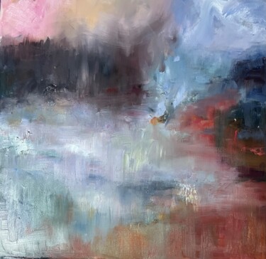 제목이 "Brumes"인 미술작품 Ghislaine Rimmen-Mohl로, 원작, 기름 나무 들것 프레임에 장착됨