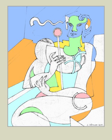Toile de Stars N° 64223 . Dessin 图画 标题为“Toile de Stars N° 6…” 由Lucien Ségura, 原创艺术品, 丙烯