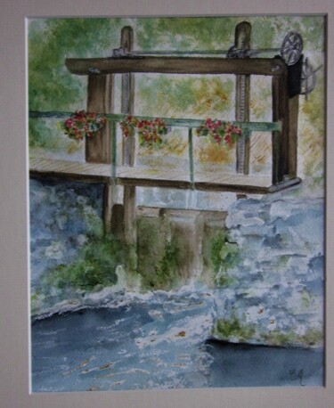 Peinture intitulée "BARRAGE DE BROGLIE…" par Eliane Morvan (CREADELI  "les petits bonheurs d'Eli"), Œuvre d'art originale, A…