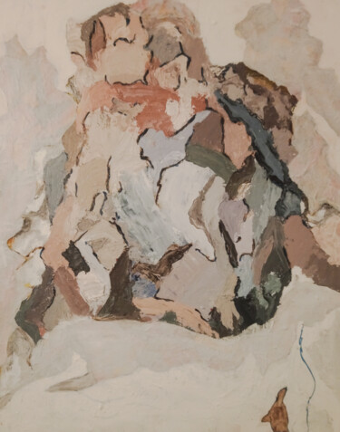 Painting titled "Scarp Face 4" by Magee, Original Artwork, Acrylic Mounted on Wood Stretcher frame