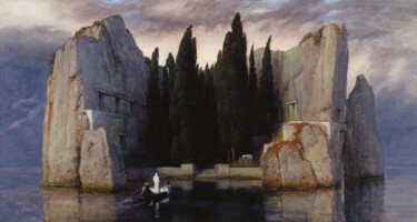 L'île des morts Peinture intitulée "L'île des morts" par Arnold Böcklin, Œuvre d'art originale, Huile