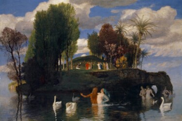 Peinture intitulée "L'île de la vie" par Arnold Böcklin, Œuvre d'art originale, Huile