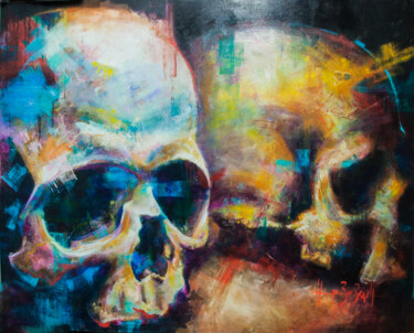 Peinture intitulée "S'arrêter..." par Hugo Biebrach, Œuvre d'art originale, Huile Monté sur Châssis en bois