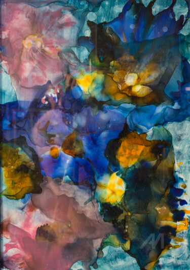 绘画 标题为“Flowers in blue eyes” 由Natalja Surikova, 原创艺术品, 墨