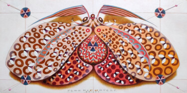 绘画 标题为“Chromatic butterfly…” 由Federico Cortese, 原创艺术品, 油 安装在木板上