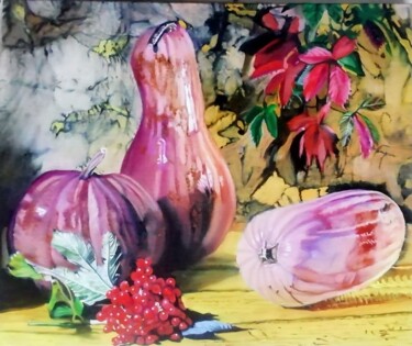 Peinture intitulée ""Automne"" par Philippe Lemesle, Œuvre d'art originale, Huile