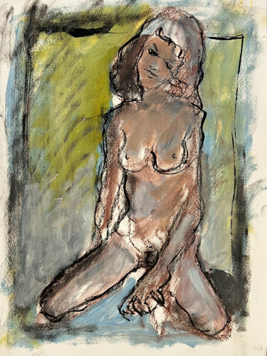 Stacey à genoux II Σχέδιο με τίτλο "Stacey à genoux II" από Stewart Fletcher, Αυθεντικά έργα τέχνης, Ακουαρέλα