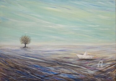 Serie alberi e sogni "Fragilità terrena 2" Painting titled "Serie alberi e sogn…" by Donato Larotonda, Original Artwork, Acrylic Mounted on Wood Stretcher frame