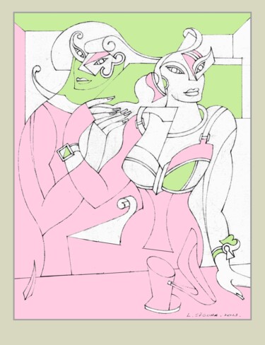 Toile de Stars N° 70039 . Dessin Drawing titled "Toile de Stars N° 7…" by Lucien Ségura, Original Artwork, Graphite