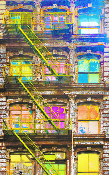 Six Flights UpColorful New Yorky Cit "Six Flights UpColor…" başlıklı Tablo Tony Rubino tarafından, Orijinal sanat, Akrilik Ahşap Sedye çerçevesi üzerine monte ed…